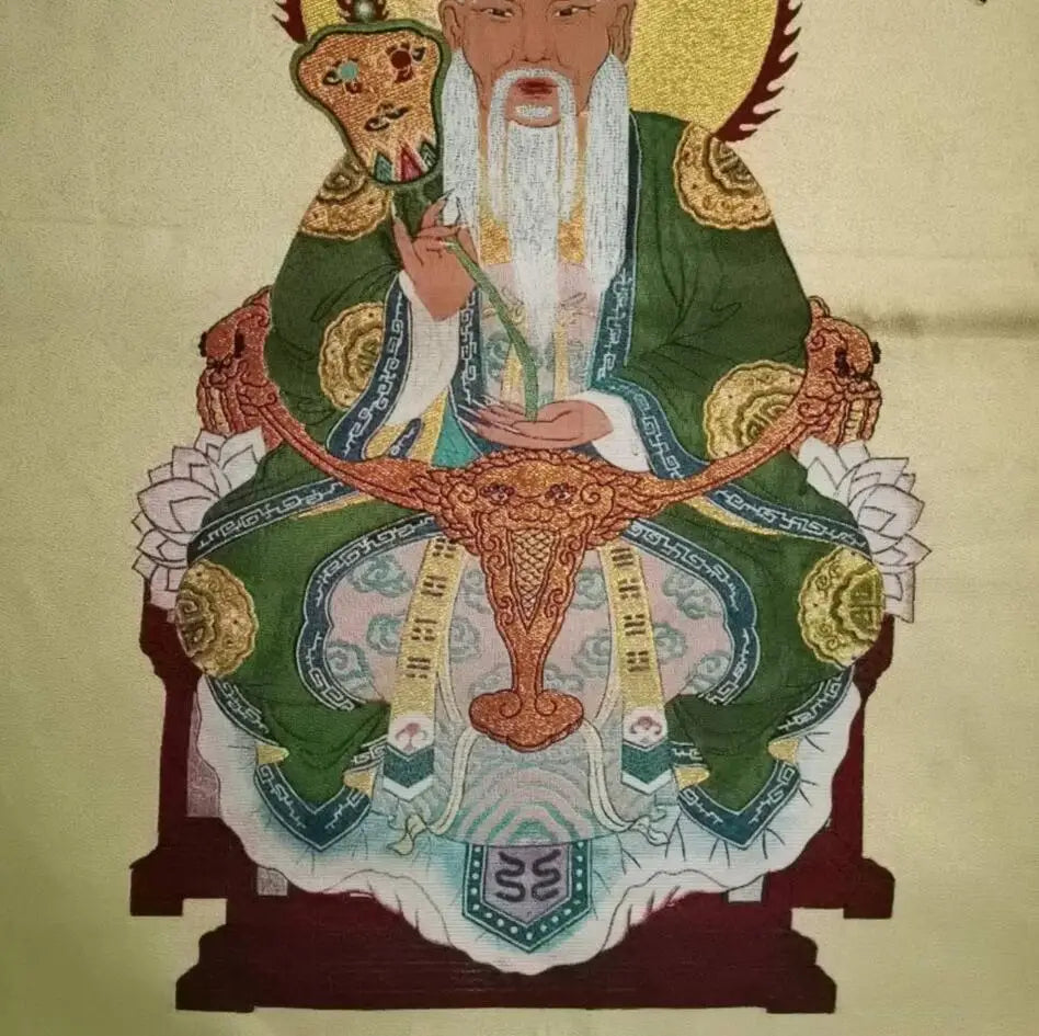 Taoism Tianzun embroidered Hanging Image