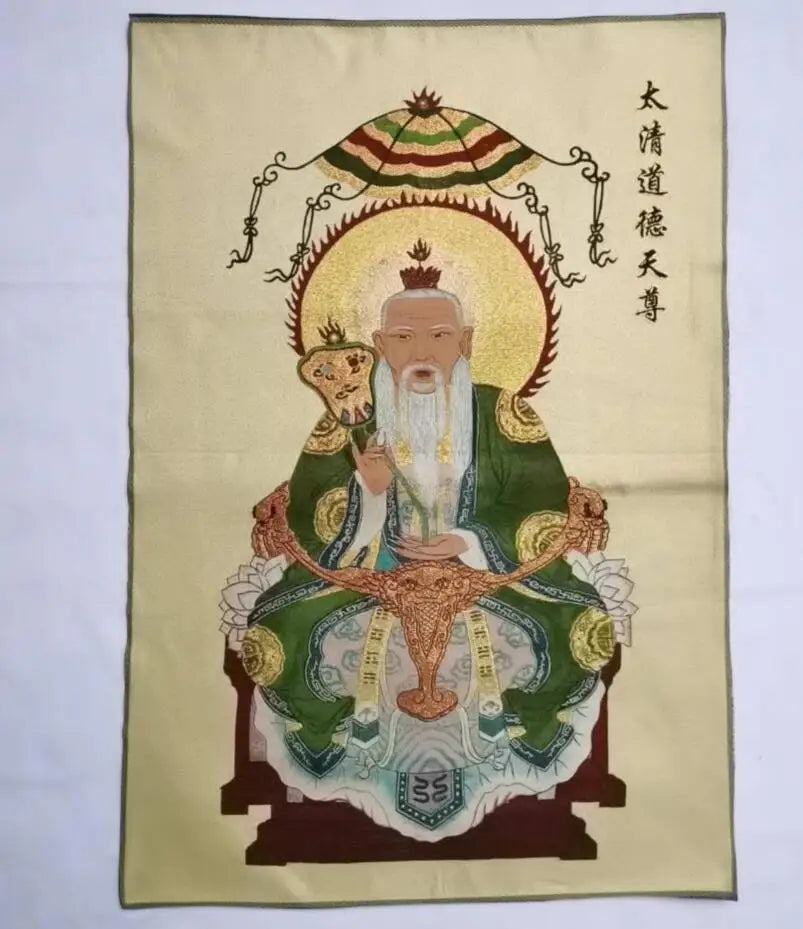 Taoism Tianzun embroidered Hanging Image