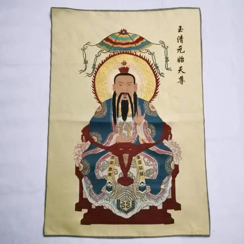 Taoism Tianzun embroidered Hanging Image