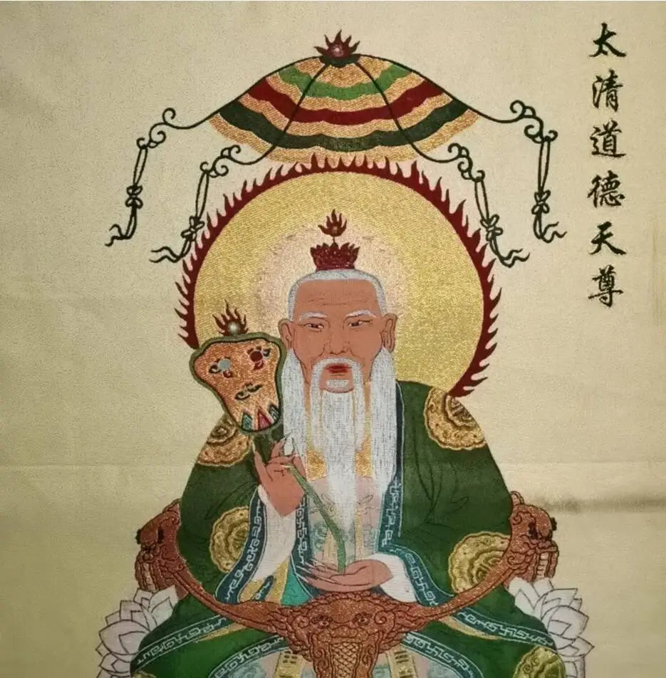 Taoism Tianzun embroidered Hanging Image