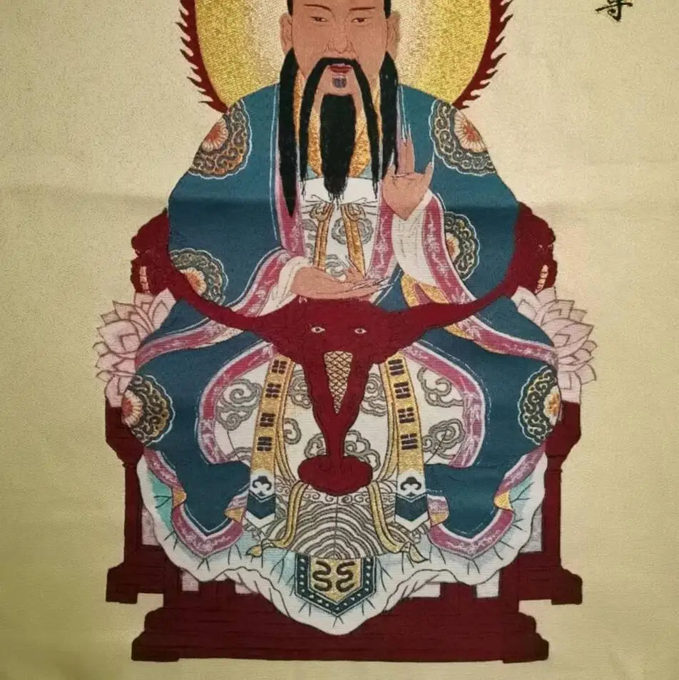 Taoism Tianzun embroidered Hanging Image