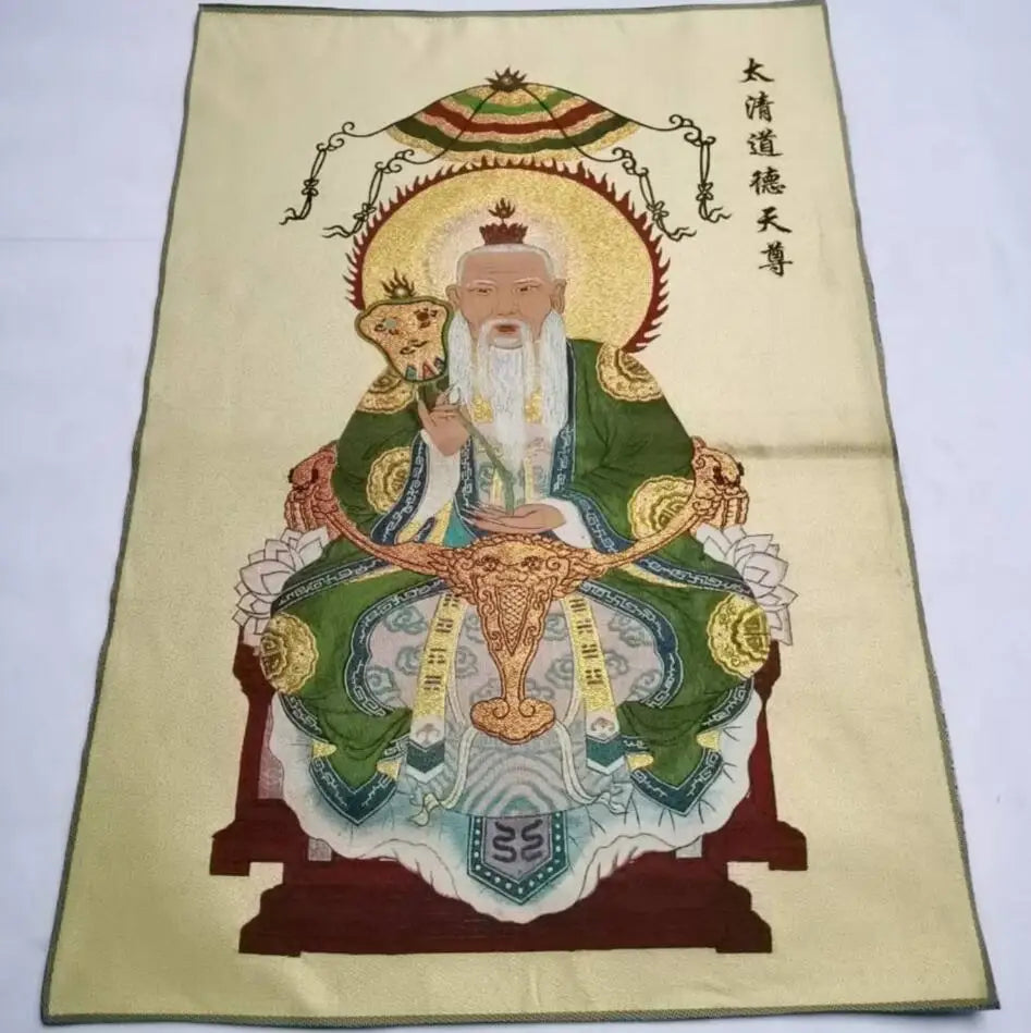 Taoism Tianzun embroidered Hanging Image