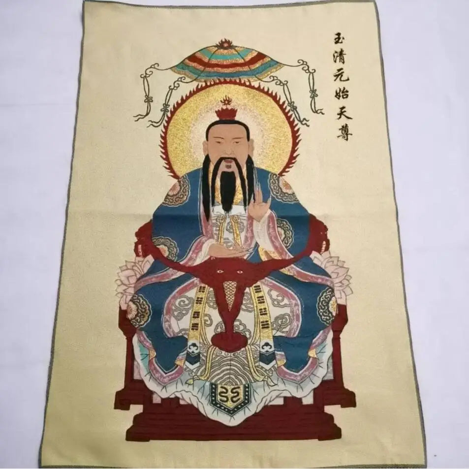 Taoism Tianzun embroidered Hanging Image