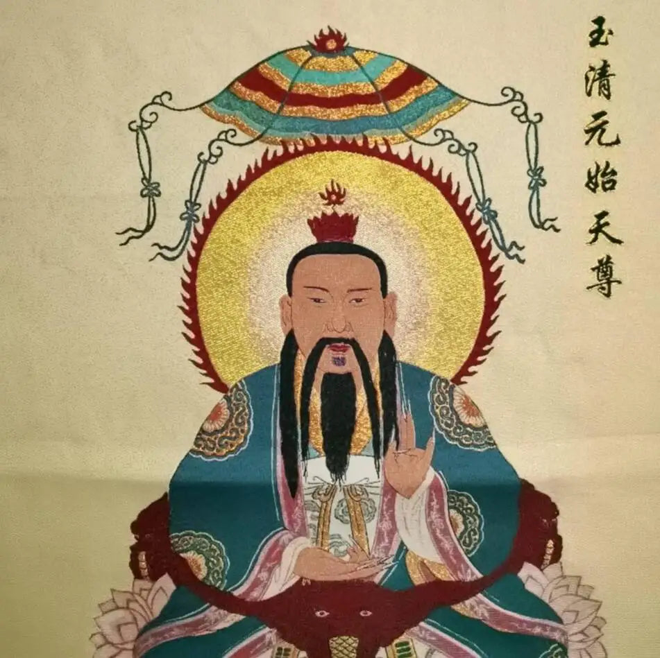 Taoism Tianzun embroidered Hanging Image