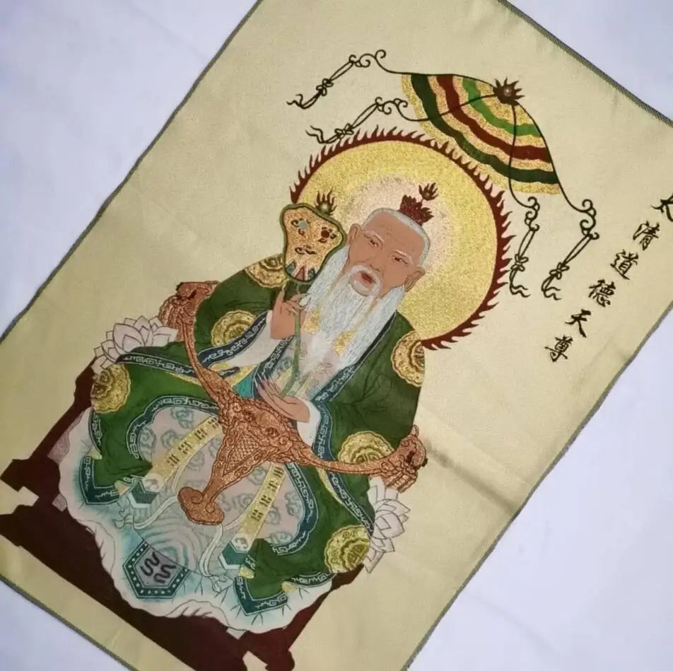 Taoism Tianzun embroidered Hanging Image