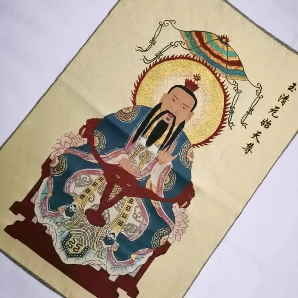 Taoism Tianzun embroidered Hanging Image