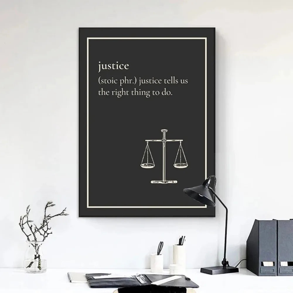 Motivational Stoicism Courage Justice Wisdom Stoic Virtue Poster