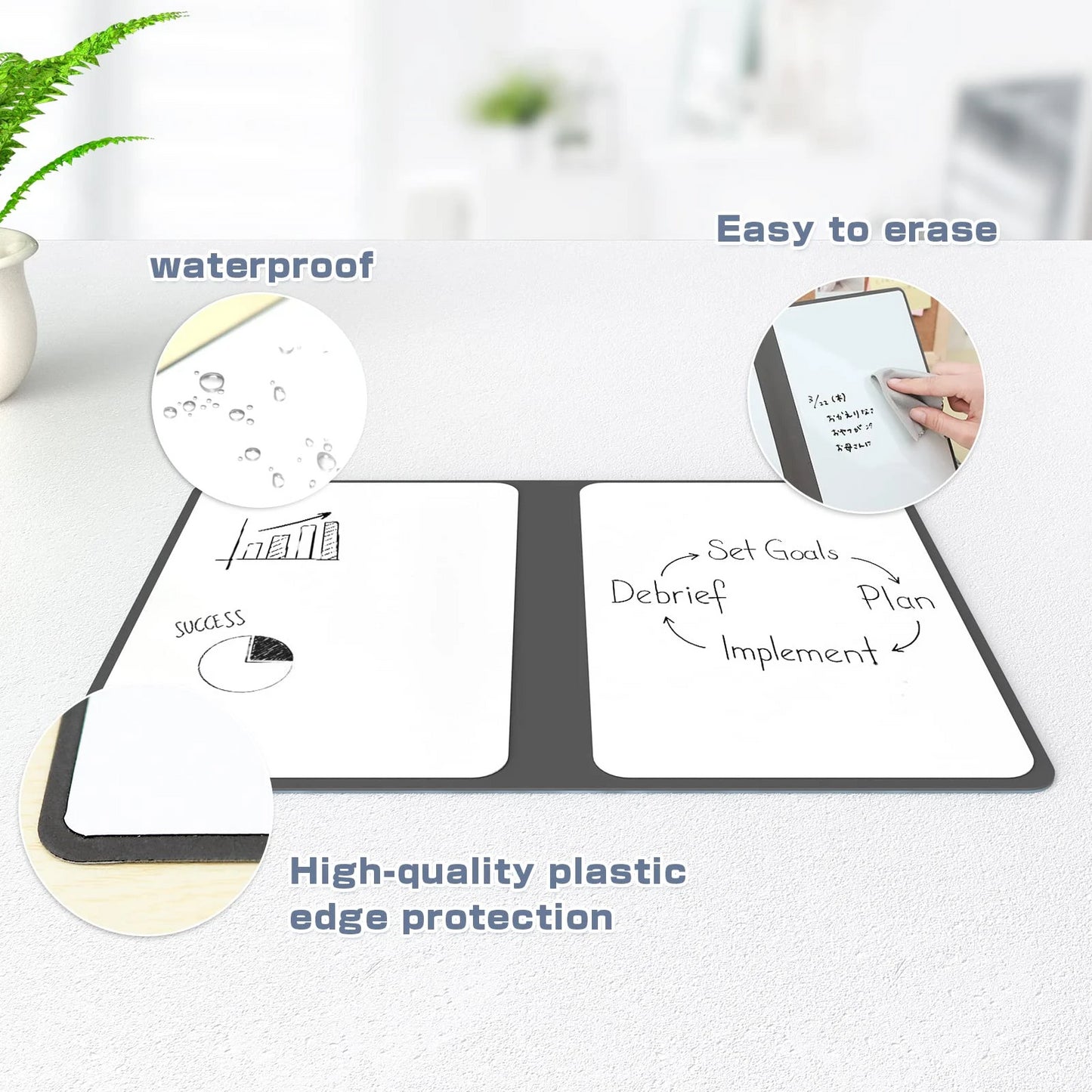 A5 Reusable Whiteboard Notebook Memo Book, Whiteboard Pen & Erasing Cloth