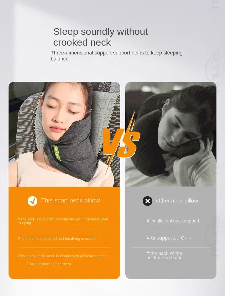 Memory Foam Travel Pillow Neck Support Cushion with Washable Cover for Plane Train and Car  Pillows for Sleeping