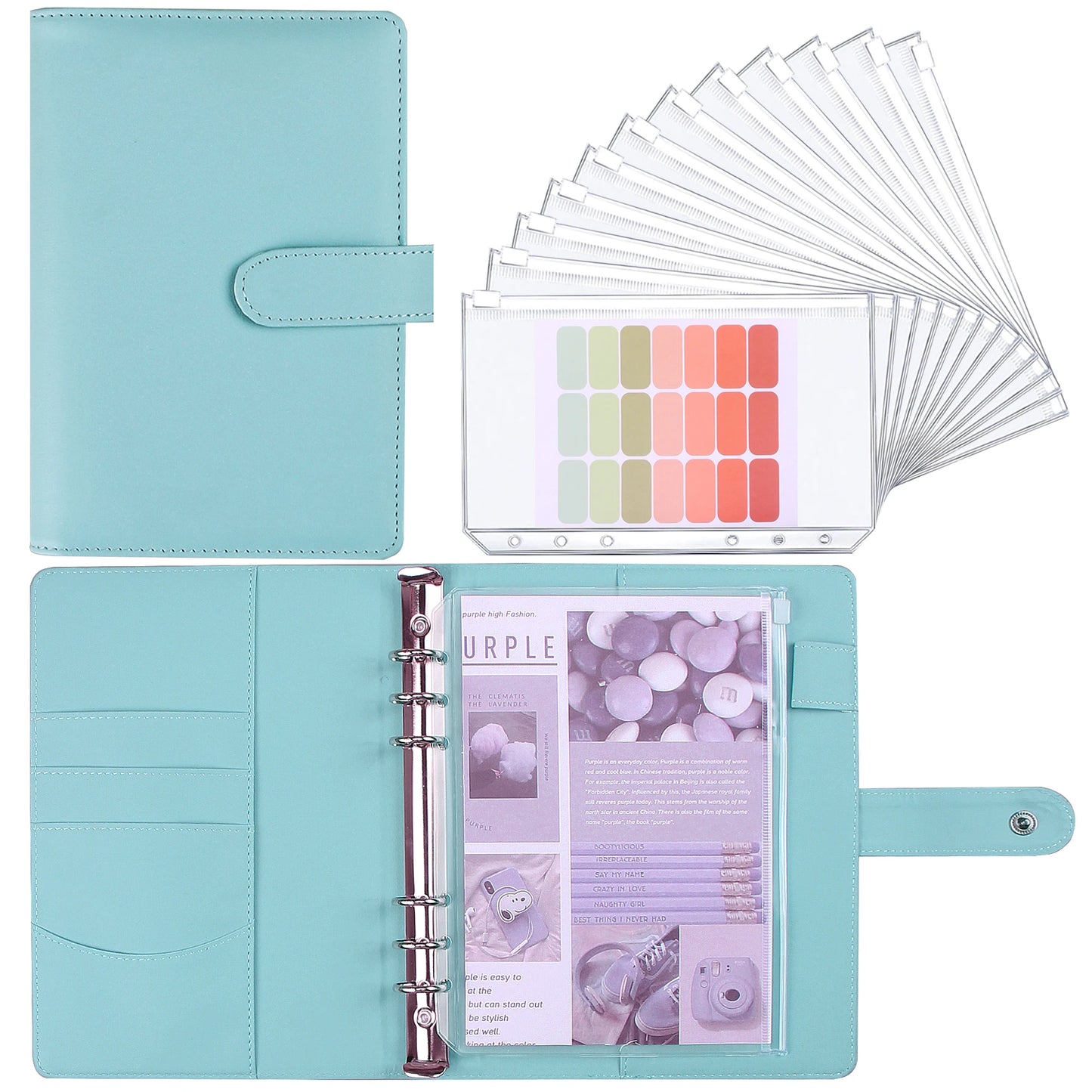 A5 or A6 Cash Budget Binder Planner With 12 Pocket Cash Envelopes