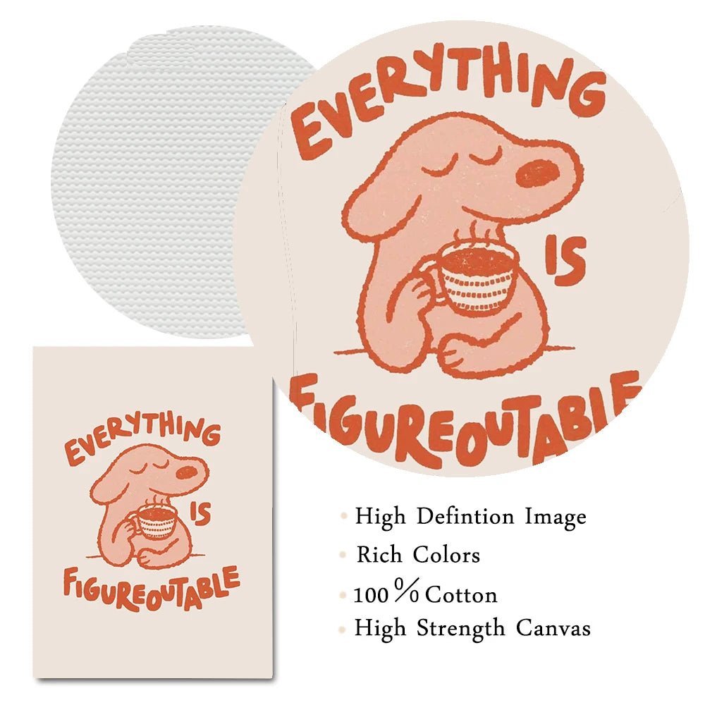 Positive Affirmations Canvas Poster "Everything Is Figureoutable"