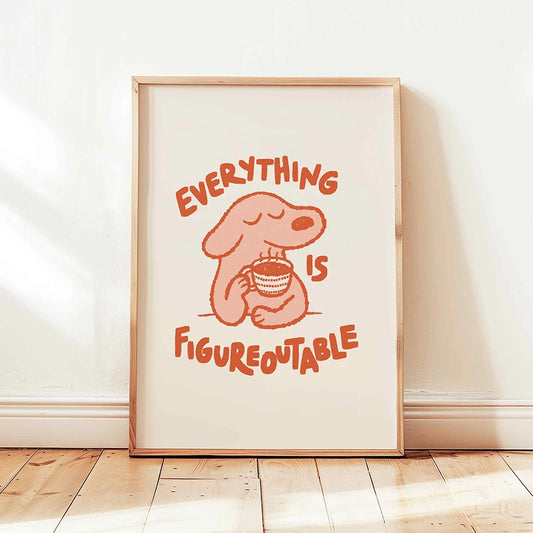 Positive Affirmations Canvas Poster "Everything Is Figureoutable"