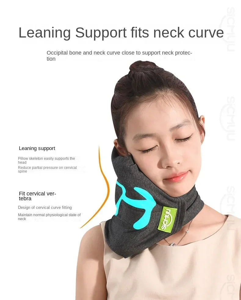 Memory Foam Travel Pillow Neck Support Cushion with Washable Cover for Plane Train and Car  Pillows for Sleeping