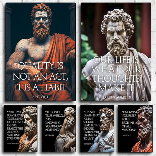 Stoicism Inspirational Quote Canvas Posters