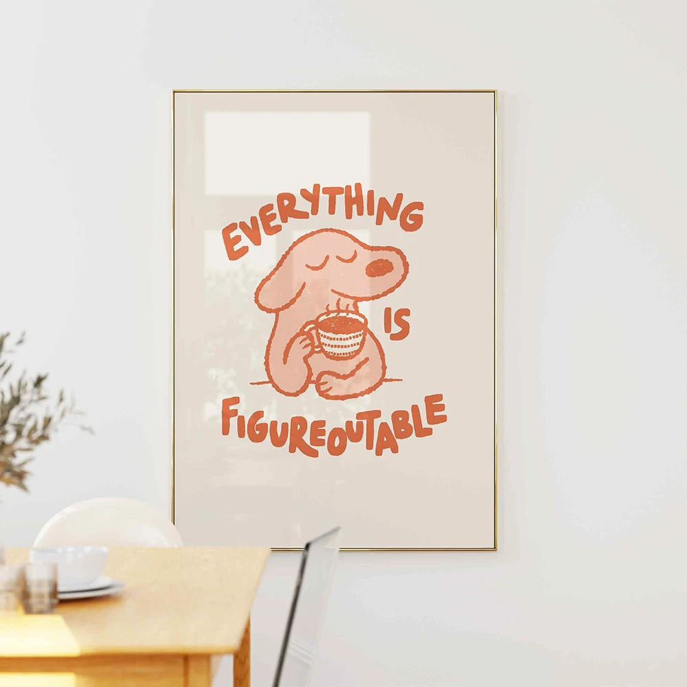 Positive Affirmations Canvas Poster "Everything Is Figureoutable"