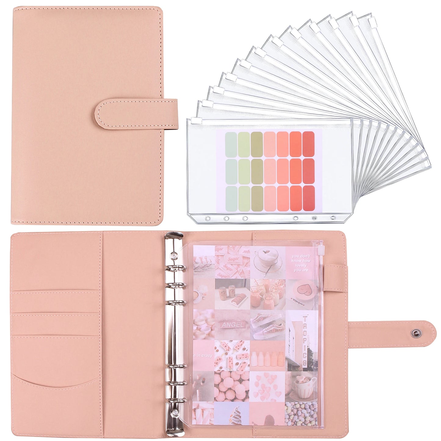 A5 or A6 Cash Budget Binder Planner With 12 Pocket Cash Envelopes