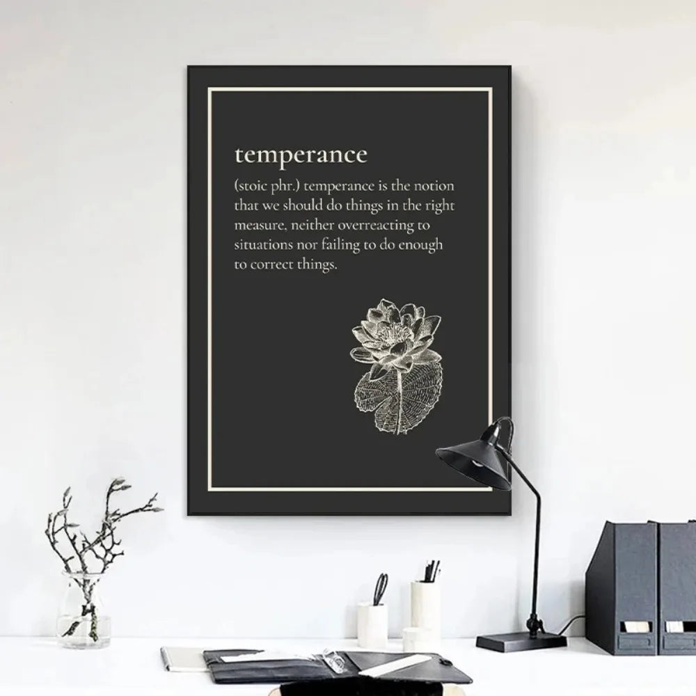 Motivational Stoicism Courage Justice Wisdom Stoic Virtue Poster