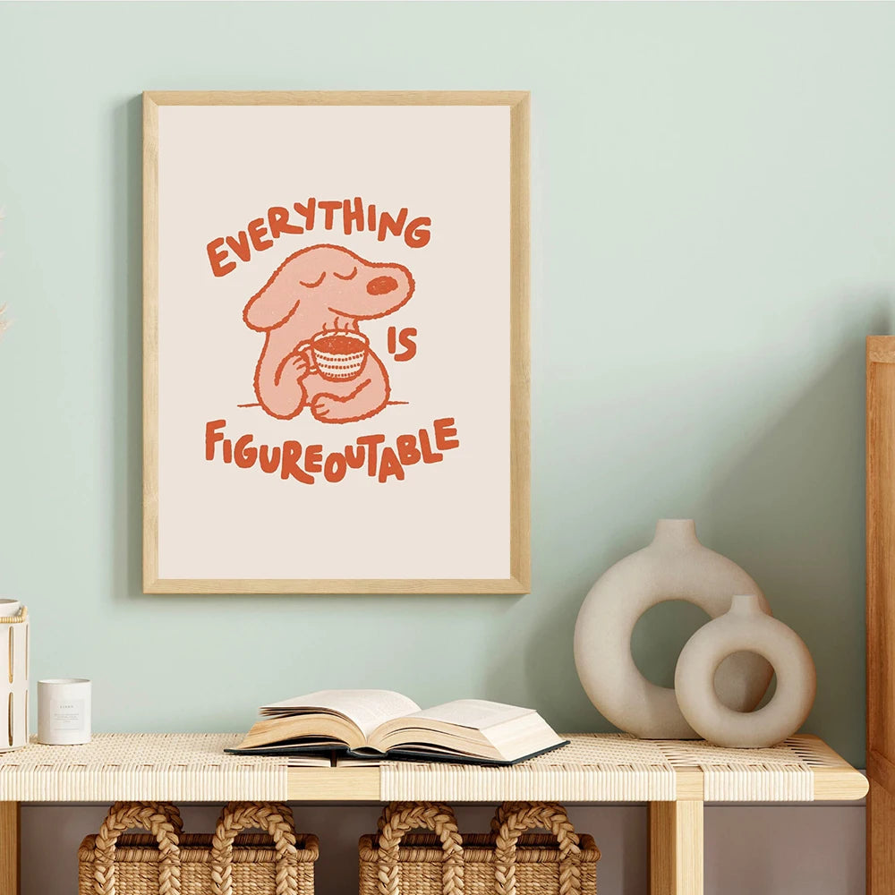 Positive Affirmations Canvas Poster "Everything Is Figureoutable"