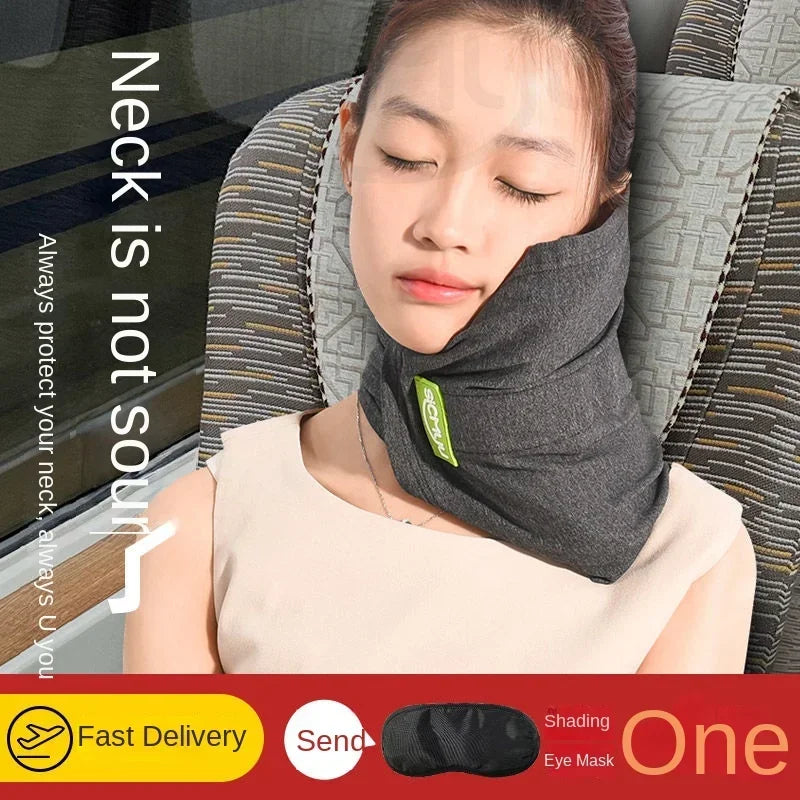 Memory Foam Travel Pillow Neck Support Cushion with Washable Cover for Plane Train and Car  Pillows for Sleeping